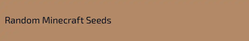 Random Minecraft Seeds
